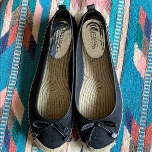 Michael Kors black canvas, flat espadrilles, sz 11